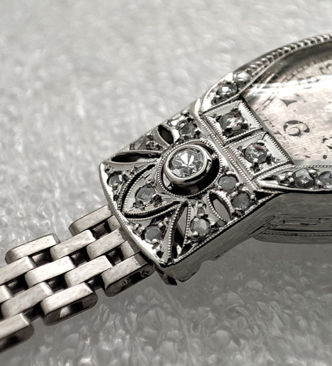 BUCHERER unique diamond / 14c / 18c white golden coctail watch