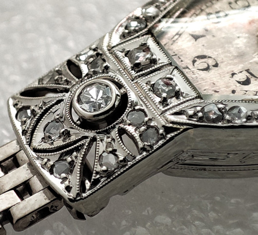 BUCHERER unique diamond / 14c / 18c white golden coctail watch