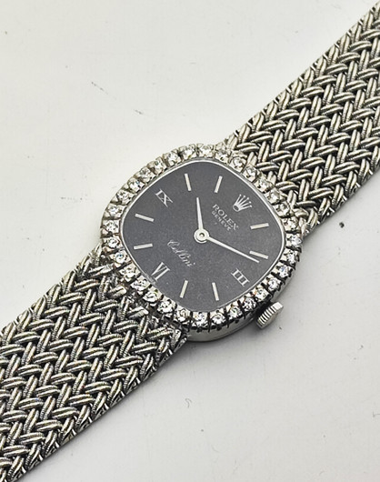 Rolex Cellini vintage 18ct golden Diamond bracelet watch