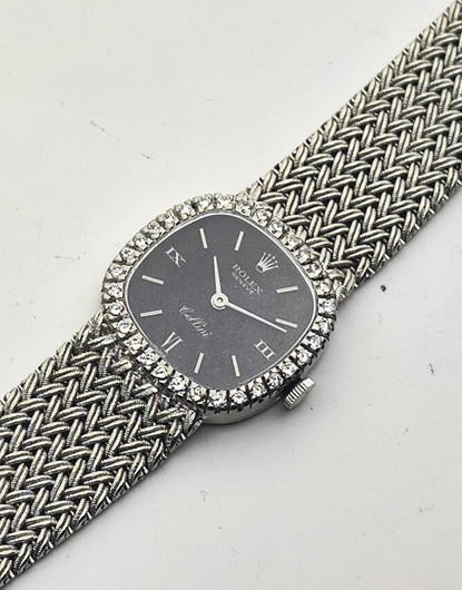 Rolex Cellini vintage 18ct golden Diamond bracelet watch