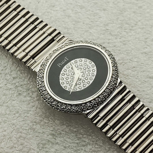 Piaget 18ct valko kultainen timantti ranneke kello