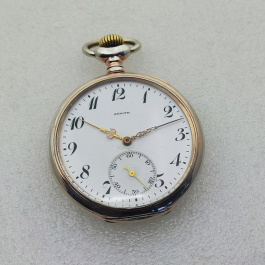  Zenith hopeinen vintage taskukello