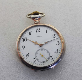  Zenith silver vintage pocket watch