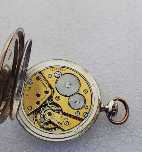  Omega hopeinen vintage taskukello