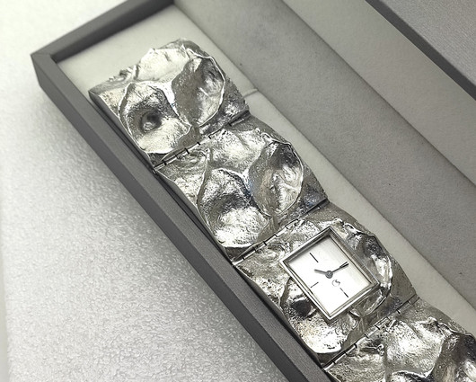Vintage Finland design silver bracelet watch by Matti Hyvärinen