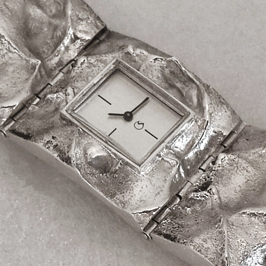 Vintage Finland design silver bracelet watch by Matti Hyvärinen