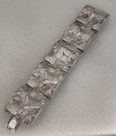 Vintage Finland design silver bracelet watch by Matti Hyvärinen