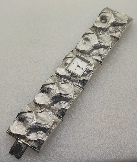 Vintage Finland design silver bracelet watch by Matti Hyvärinen