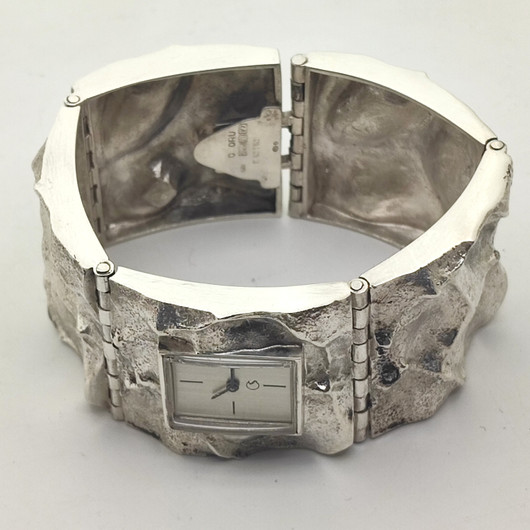 Vintage Finland design silver bracelet watch by Matti Hyvärinen