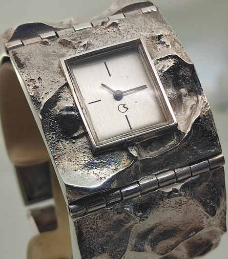 Vintage Finland design silver bracelet watch by Matti Hyvärinen