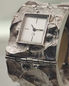 Vintage Finland design silver bracelet watch by Matti Hyvärinen