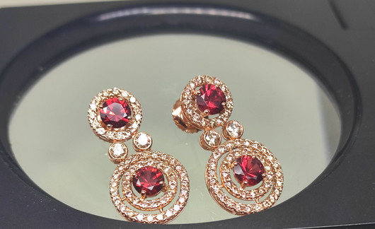 Vintage golden diamond  / gemstone  earrings