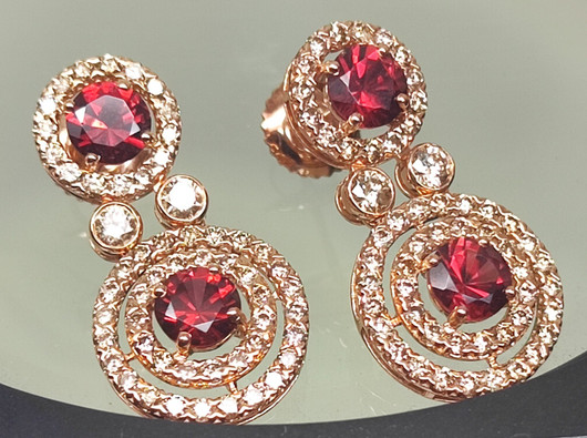 Vintage golden diamond  / gemstone  earrings