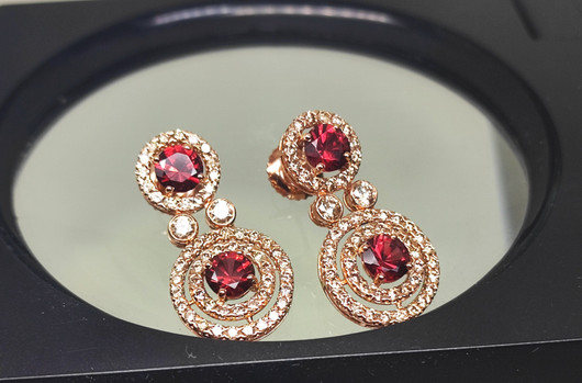 Vintage golden diamond  / gemstone  earrings