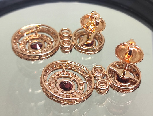 Vintage golden diamond  / gemstone  earrings