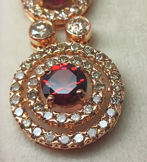 Vintage golden diamond  / gemstone  earrings