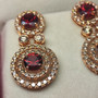 Vintage golden diamond  / gemstone  earrings