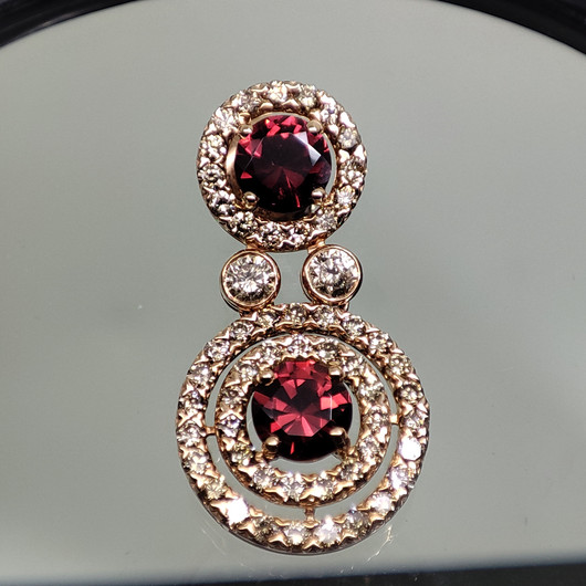 Vintage golden diamond  / gemstone  earrings