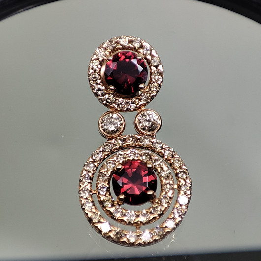 Vintage golden diamond  / gemstone  earrings