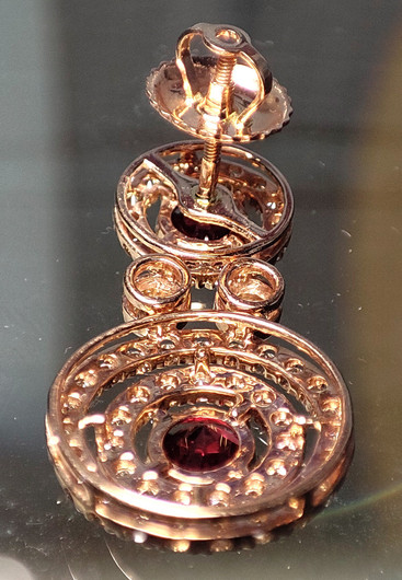 Vintage golden diamond  / gemstone  earrings