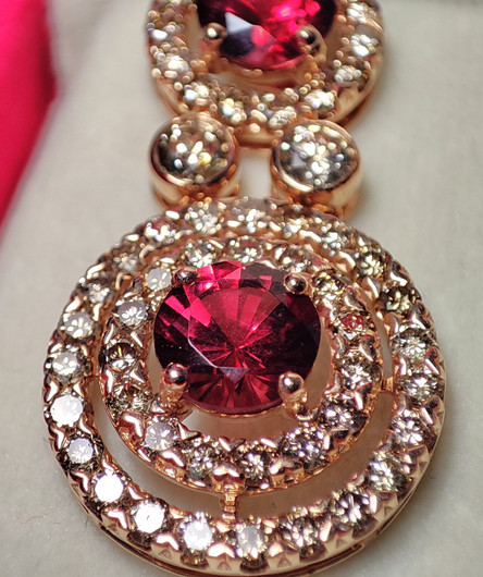 Vintage golden diamond  / gemstone  earrings