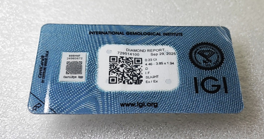 IGI Diamond 0,23ct / D/ IF / 
