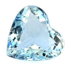 Akvamariini 7,7 mm / 1,1 ct sydän mukana kuvallinen aitoustodistus
