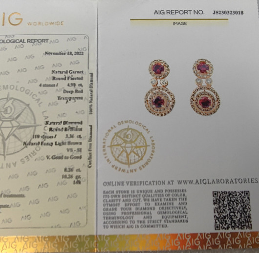 Vintage golden diamond  / gemstone  earrings