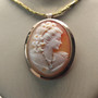 camée brooch / pendant  , handcarved by Master carver