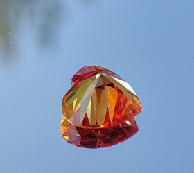 Moissanite 8mm heart orange-red