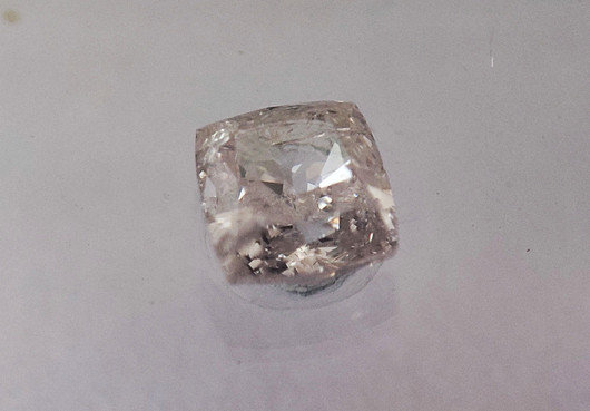 Natural Diamond , champagne tone, cushion modified brilliant 