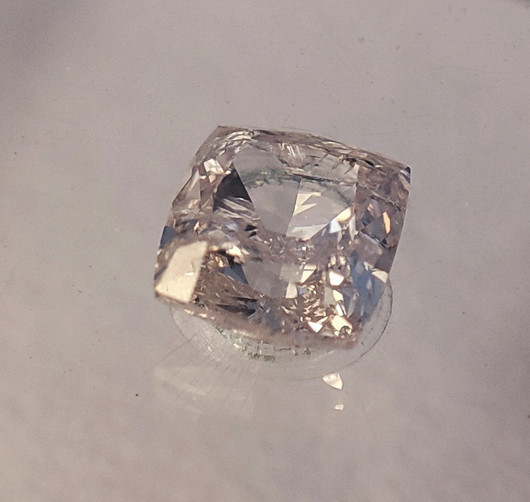 Natural Diamond , champagne tone, cushion modified brilliant 