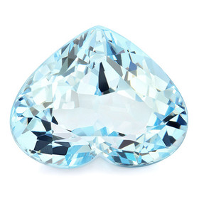 Akvamariini sydän hionta kuvallisella aitoustodistuksella