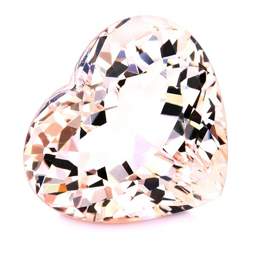 Morganiitti 1,7 ct shampanjan sävyinen sydän hiottu jalokivi