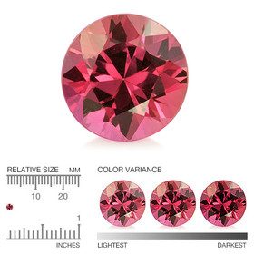 Rubiini 2,5 mm / 0,08 ct pyöreä briljantti 