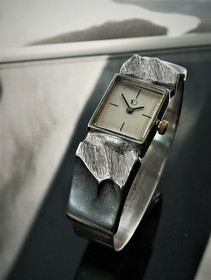 Vintage design silver watch SIROKORU, serviced