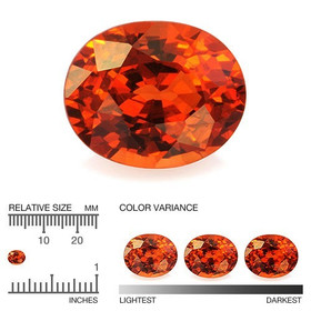 tulenoranssi Spessartiini Granaatti 5 mm / 0.61 ct ovaali