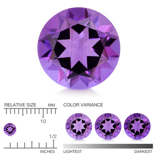 Ametisti 3,5 mm / 0,1 ct pyöreä briljantti hionta