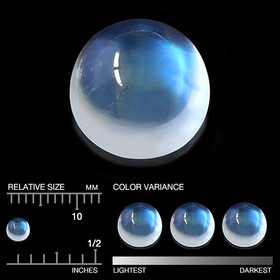 Kuukivi/ sinisellä sävyllä 3,5 mm / 0,2 ct pyöreä