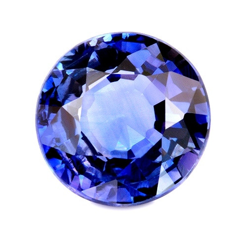 Sinisafiiri 5 mm / 0,6 ct briljantti pyöreä kuvallisella aitoustodistuksella