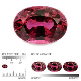 Rubiini 6 x 4 mm / 0,5 ct ovaali