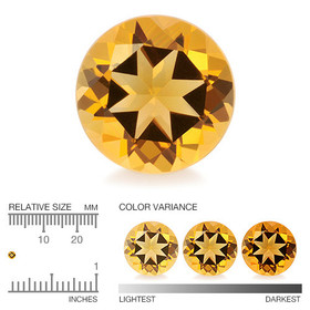 Citriini 2 mm  viistehiottuna pyöreä briljantti