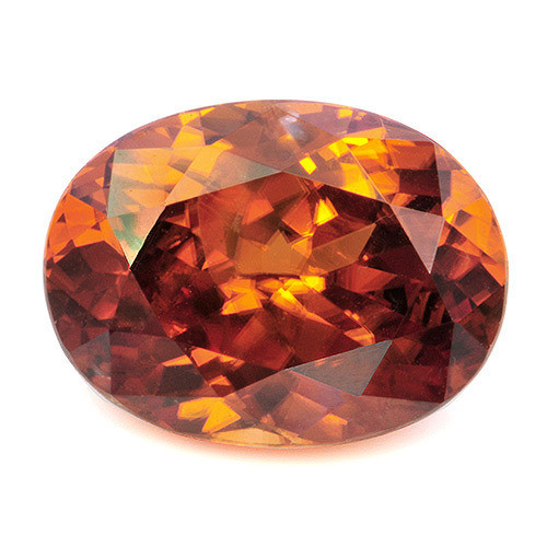 Zircon 13mm konjakin ruskea ovaali, kuvallisella laatutodistuksella