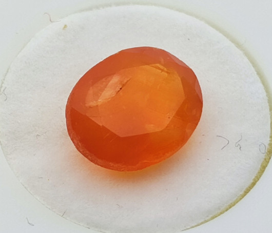 Fireagate, faceted oval 10mm, fireorange