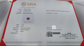 Tuliagaatti 10 x 8 mm / 3,2 ct ovaali tulen oranssi  kuvallisella aitoustodistuksella