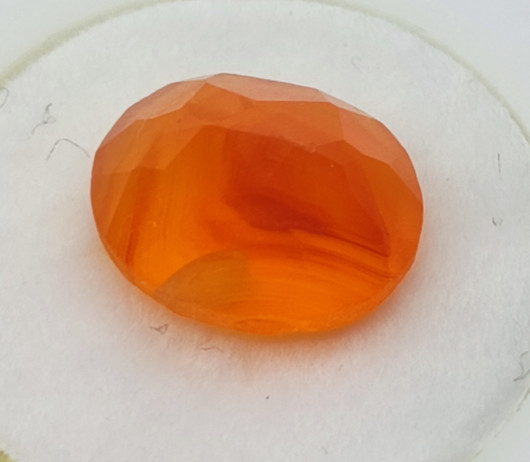 Fireagate, faceted oval 10mm, fireorange