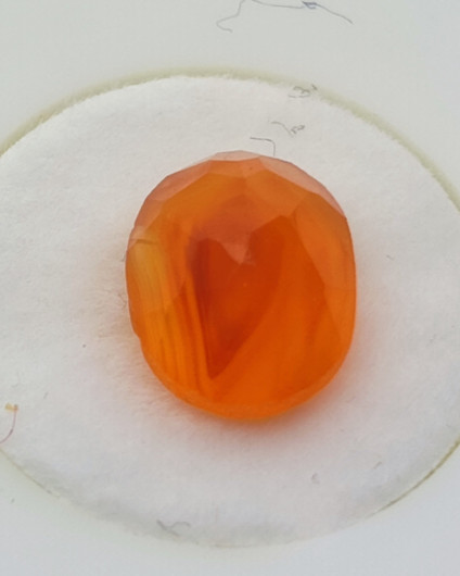 Fireagate, faceted oval 10mm, fireorange