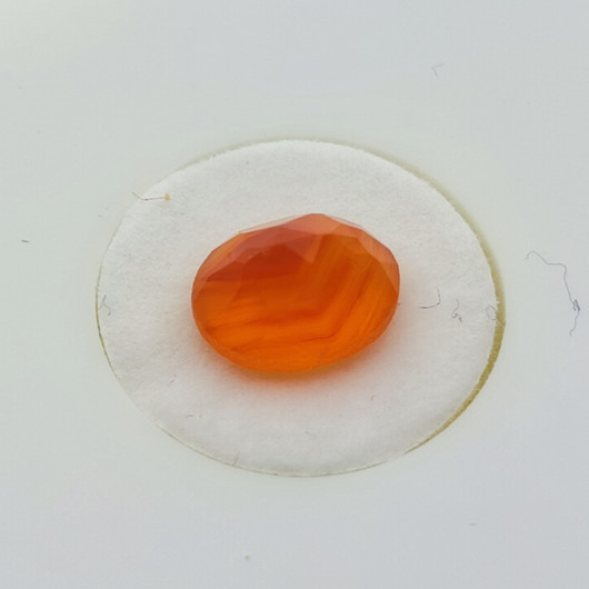Fireagate, faceted oval 10mm, fireorange