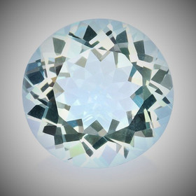 Akvamariini 7,5 mm / 1,28 ct briljantti ( mukana kuvallinen aitoustodistus )