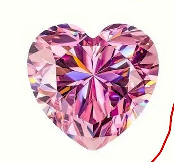 Moissanite 6,5mm pink heart 1.00ct